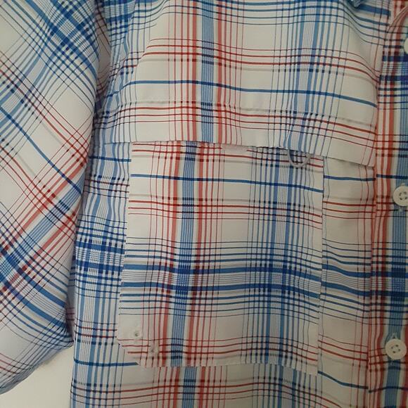 Habit Mens L Short Sleeve Fishing Shirt Vented Solar-Factor 40+ Plaid Outdoors - Picture 3 of 9